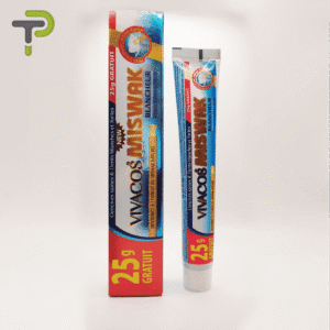 Dentifrice VIVACOS MISWAK : Gencives saines et dents blanches, avec 25g gratuits .