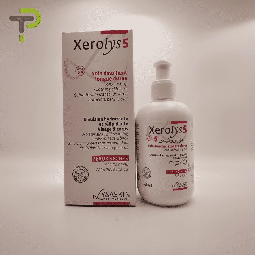 Xerolys5 Emulsion hydratante 200ml – produit cosmétique – Pharmacie Denni