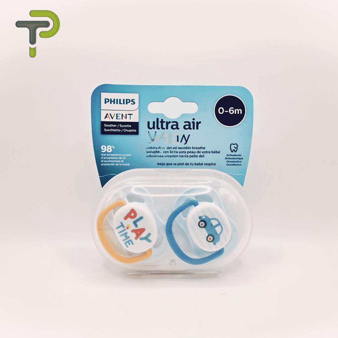 Philips Avent Sucettes Ultra Air Lot De 2 - 0-6 Mois - Orthodontiques, Silicone, Avec étui Stérilisateur