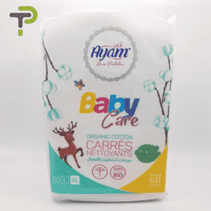 Ayam Douce Protection Baby Care : Carrés Nettoyants 100 % Coton Bio pour une Douceur Naturelle.