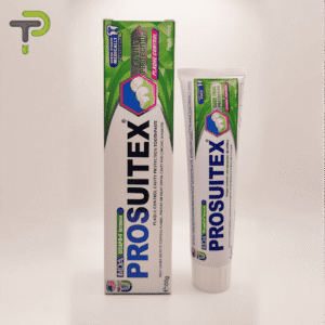 Dentifrice PROSUITEX MDASICAPO F-formula : Protection contre la plaque et les caries, soulagement de la gingivite.