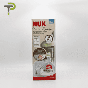 Biberon NUK Nature Sense 120 ml : Débit Optimal, Confort Maternel et Sécurité Anti-Colique pour Bébés de 0 à 6 mois.