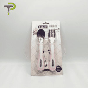 Ensemble Cuillère + Fourchette en Acier Kids Heaven pour une Alimentation Autonome et Saine des Enfants.